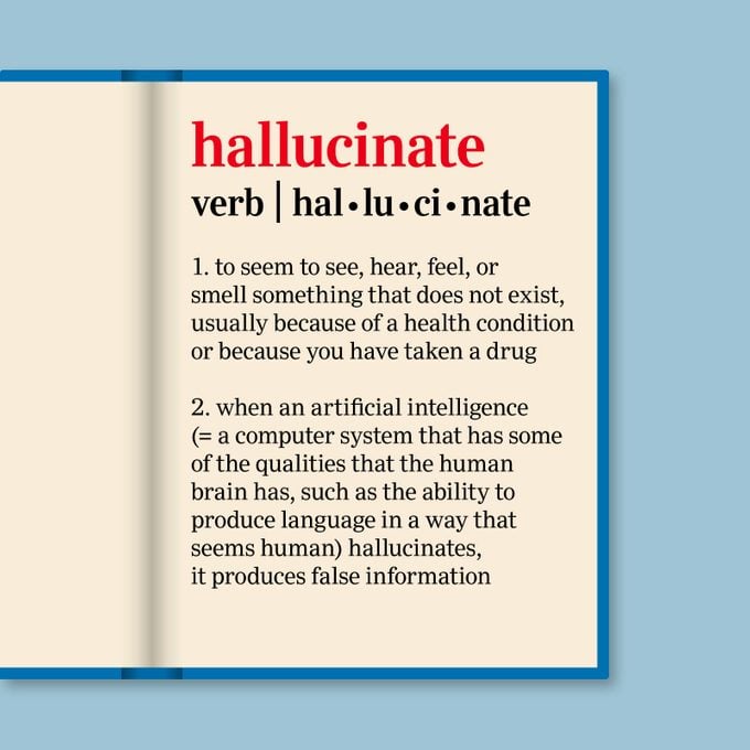 dictionary entry for the 2023 word of the year: hallucinate