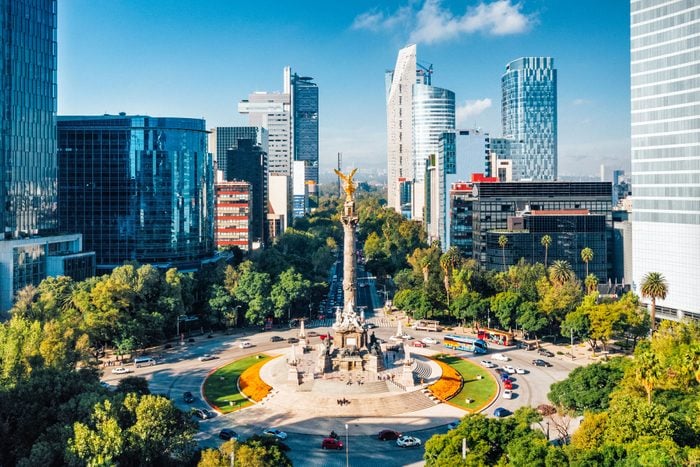 Aerial View Of Independence Monument Mexico City