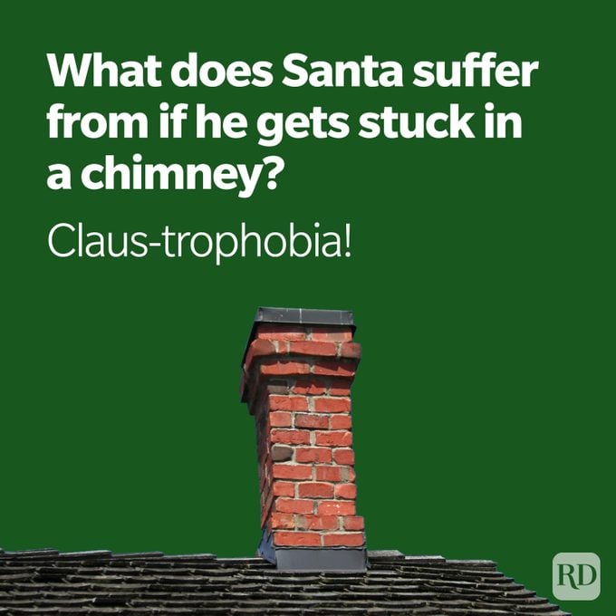 What does Santa suffer from if he gets stuck in a chimney?
