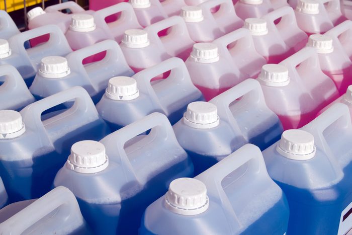 Colouful Liquid In Plastic Bottles