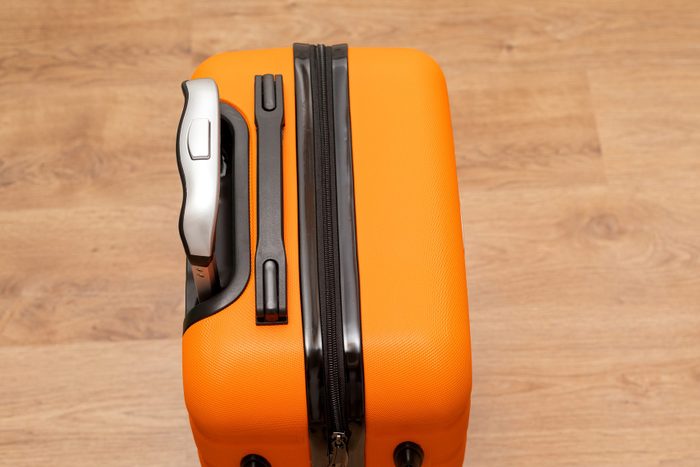 Orange travel suitcase
