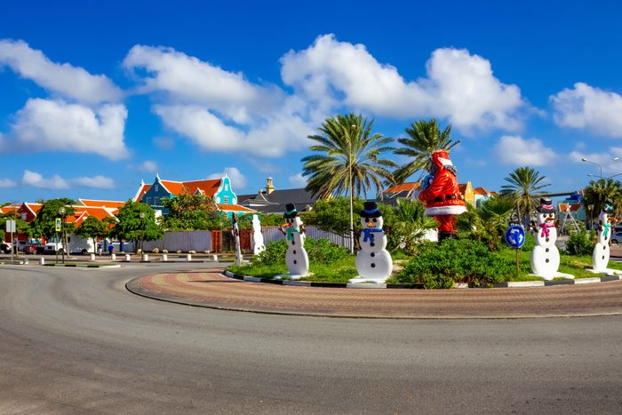 Christmas decorations in Willemstad View around the Caribbean Island Curacao