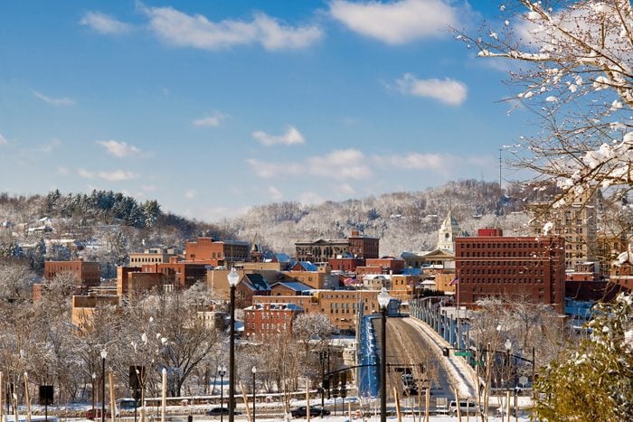 Fairmont, West Virginia in winter