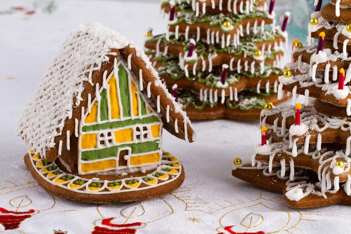 Gingerbread Christmas trees and house