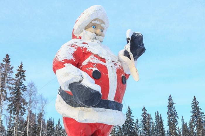 Giant Santa at the north pole alaska
