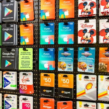 gift cards at a store