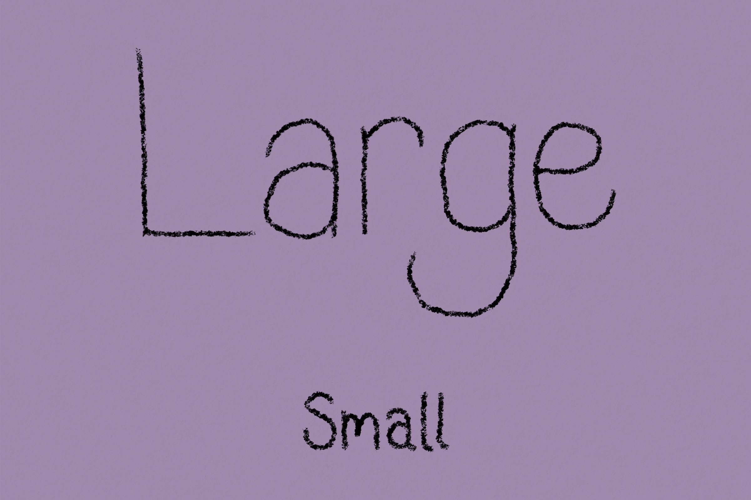 Handwriting showing large vs small letters