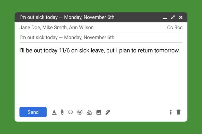 Email Template How To Write A Sick Day Email
