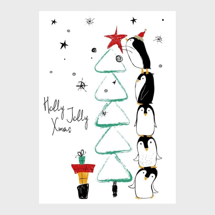 Holly Jolly Penguin Card