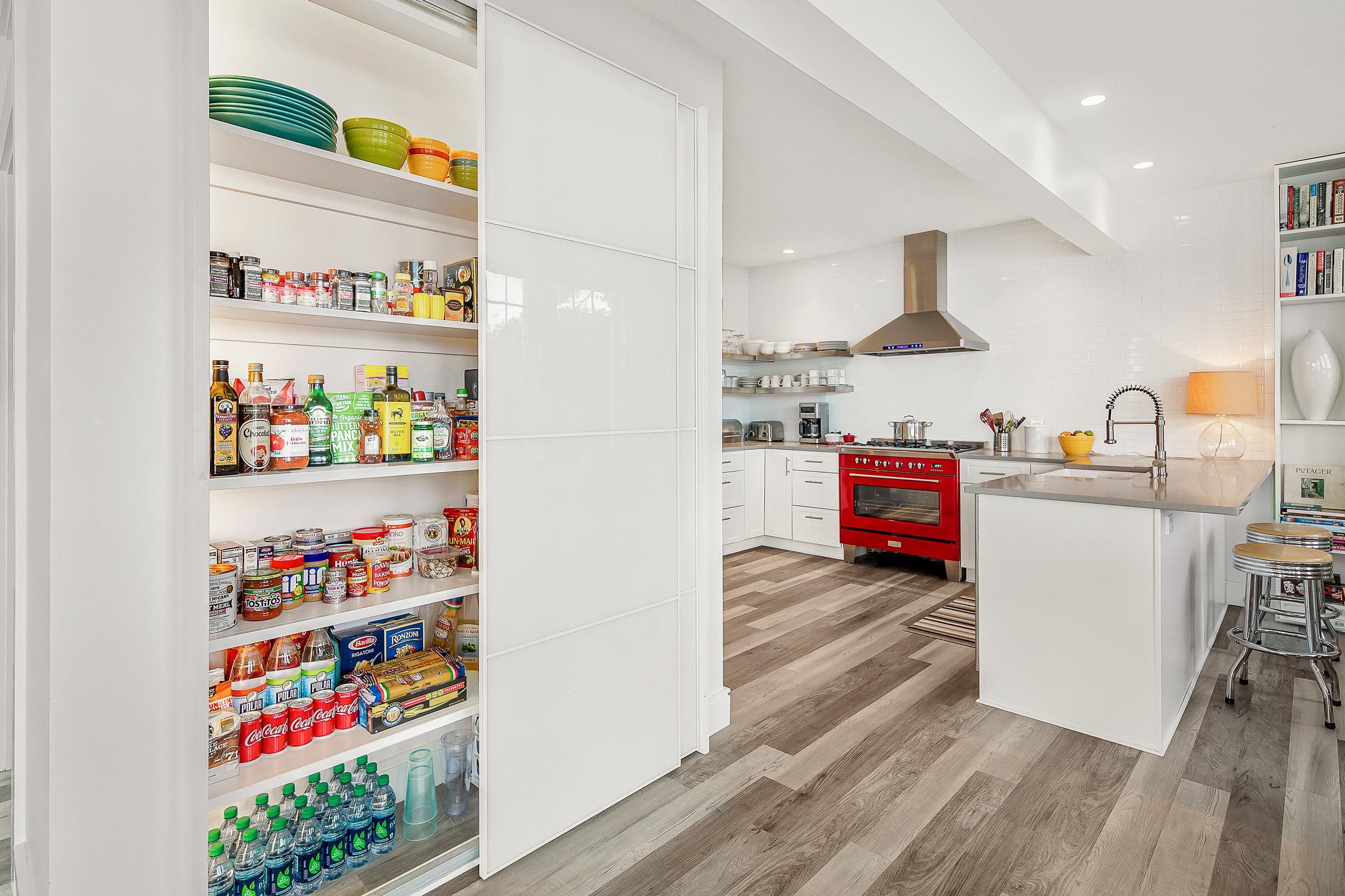 organized pantry in modern kitchen