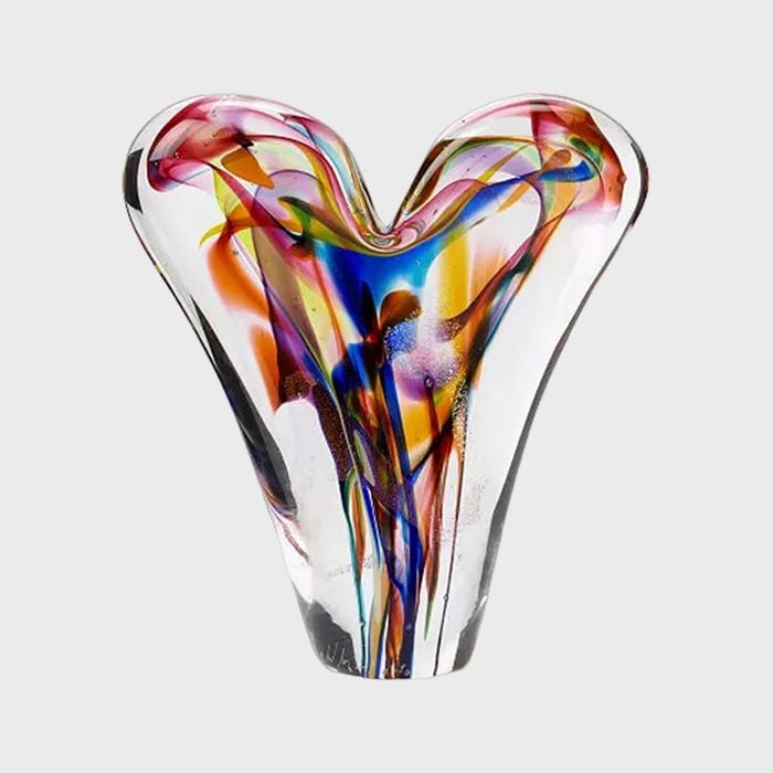 Rainbow Glass Heart Sculpture