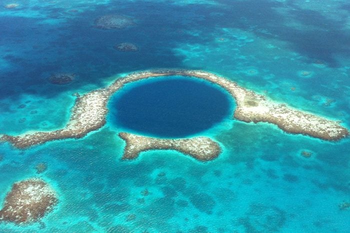 The Great Blue Hole Off The Coast Of Belize
