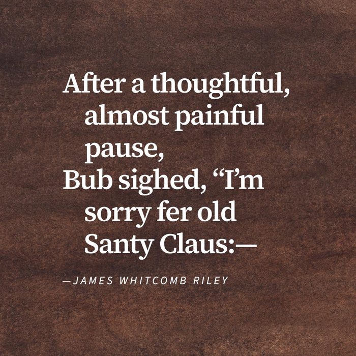 Except from poem "Christmas Afterthought" By James Whitcomb Riley on a brown watercolour background
