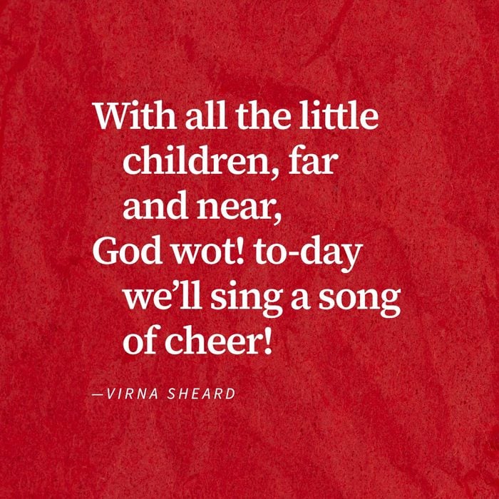 Except from poem "Christmas" By Virna Sheard on a red watercolour background