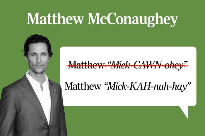 Famous Peoples Names Youre Probably Mispronuncing 19 Matthew Mcconaughey Gettyimages 589514484