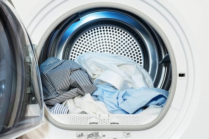 clothes in dryer