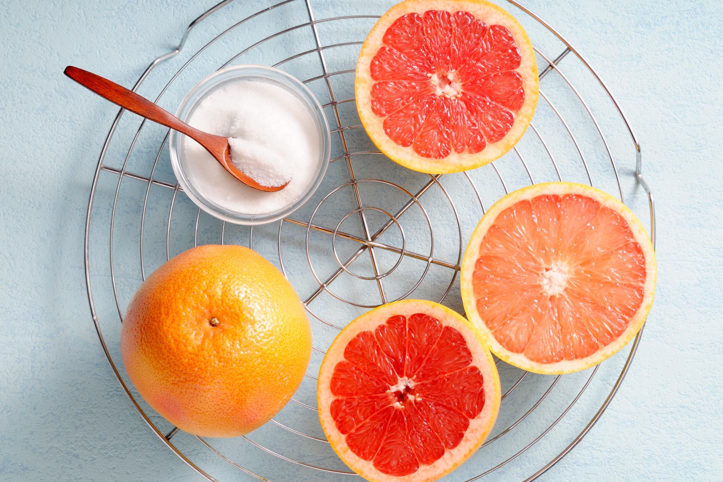 grapefruit and salt for cleaning soap scum