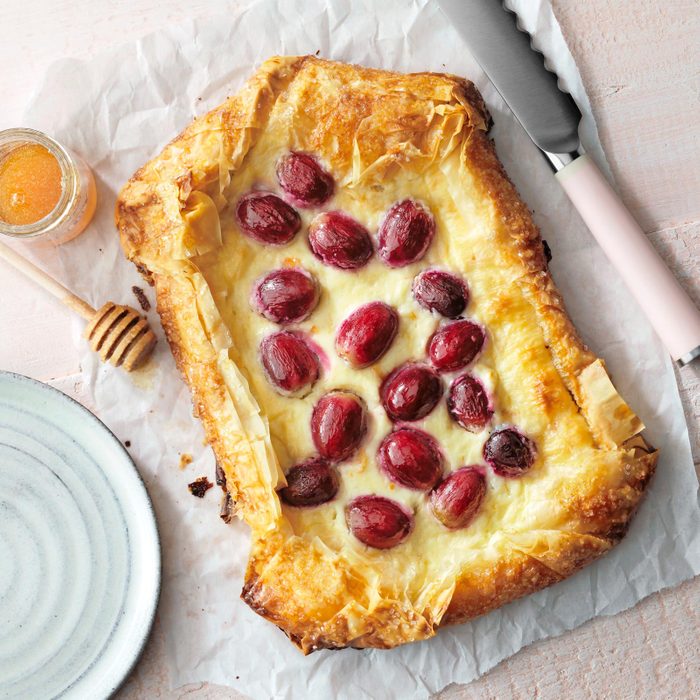 Roasted Grape And Sweet Cheese Phyllo Galette