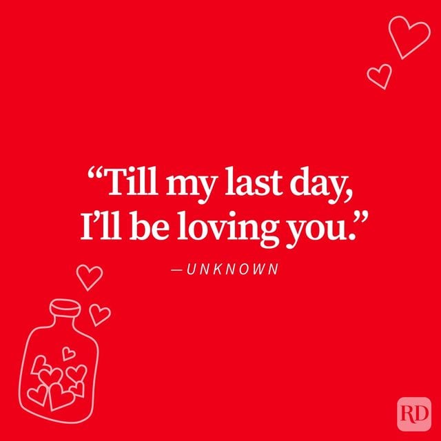 Romantic Love Quote with hearts flying out of a jar on red background