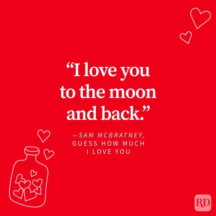 Romantic Love Quote with hearts flying out of a jar on red background