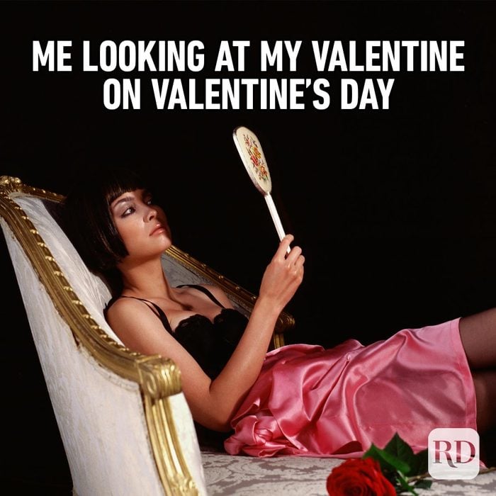 Funny Valentines Day Memes Everyone Can Relate To beautiful woman holding a mirror looking at herself meme with copy "me looking at my valentine on Valentine's Day"