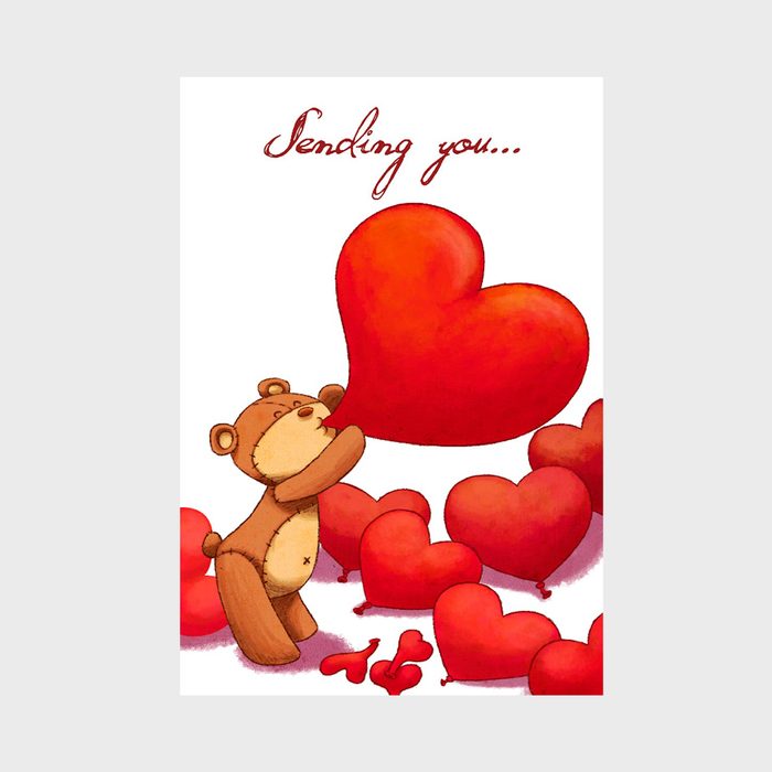 A Teddy Bear Heart Valentine's Day Card