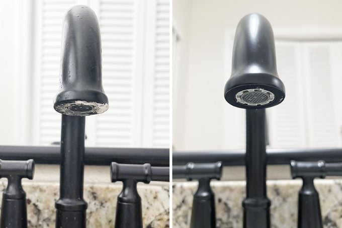 faucet build up before and after