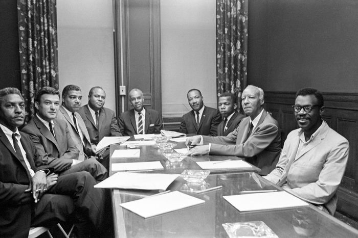 Black Leaders Seated Around Table; Naacp
