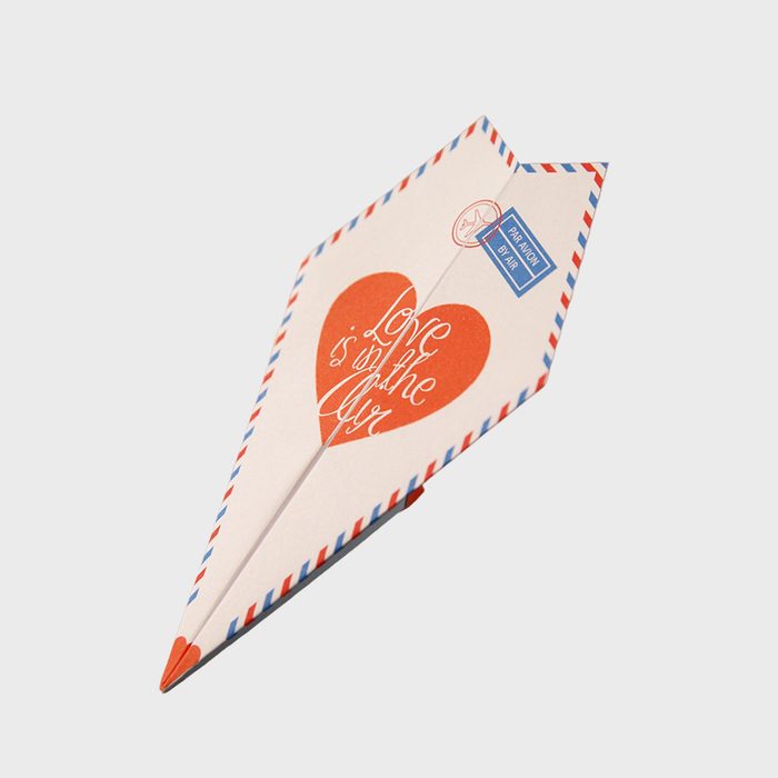 Paper Airplane Valentine's Day Card