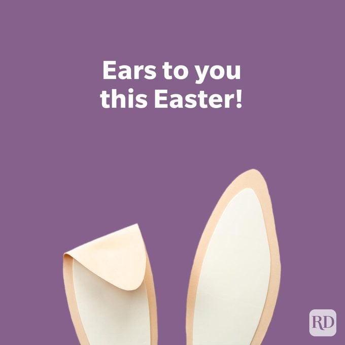 Egg Stra Funny Easter Puns To Break Out This Year "Ears to you this easter" with easter bunny ears image.