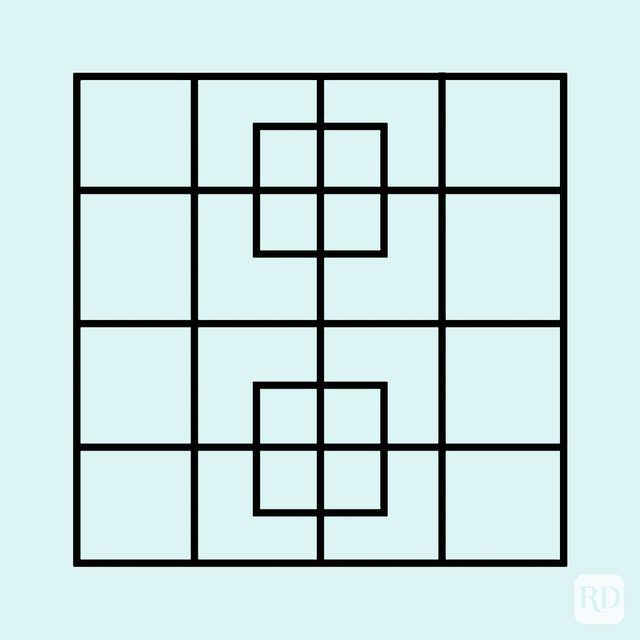 14 Visual Brain Teasers And Puzzles That Will Leave You Stumped How Many Squares Do You See In This Puzzle Graphic