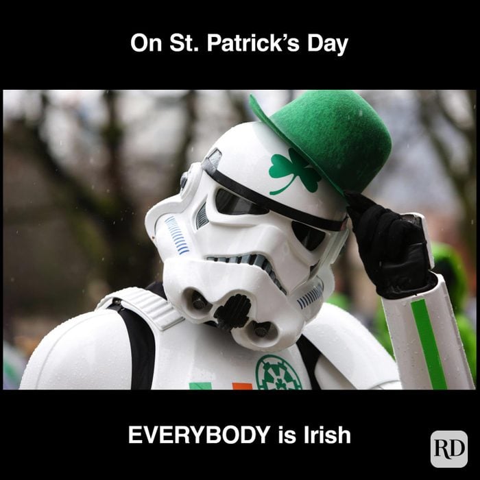 St. Patrick’s Day Meme of a stormtrooper.