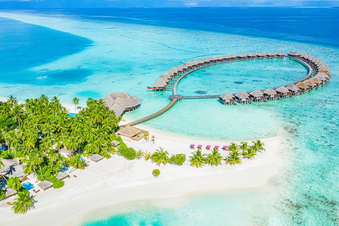 Aerial View Of Beach South Nilandhe Atoll Maldives