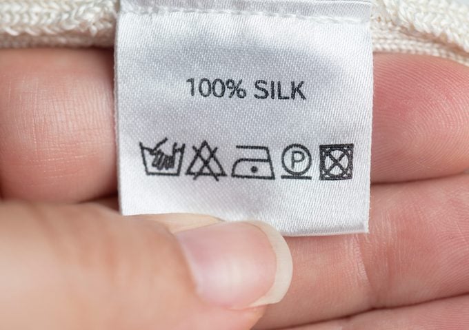 100% Silk Clothes Label