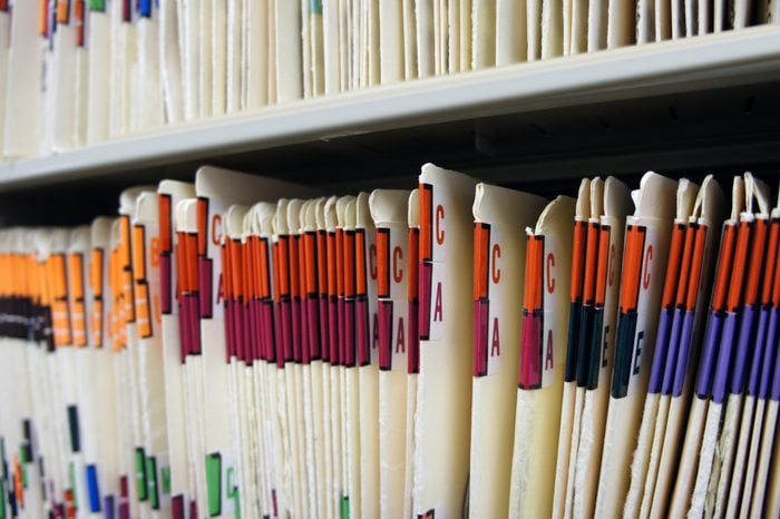 Various alphabetized medical records