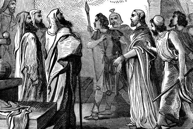 engraving sketch of Jesus In Front Of Pilate