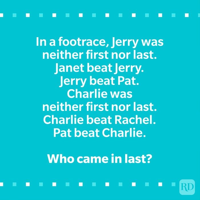 Footrace Riddle On Mensa Quiz