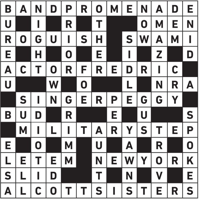 March 2021 Printable Crossword Answers