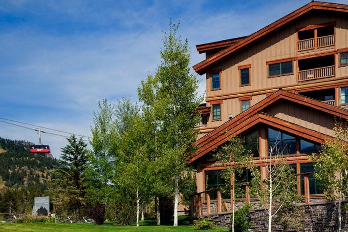 A view of the Teton Mountain Lodge And Spa Teton Mountain Lodge & Spa Summer Exterior With Tram
