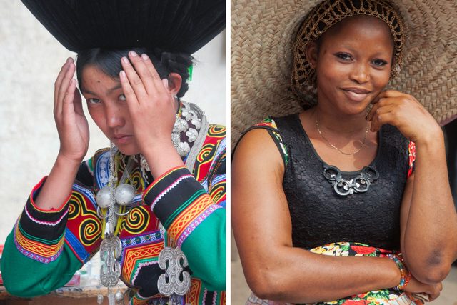 Two women of different cultures side by side