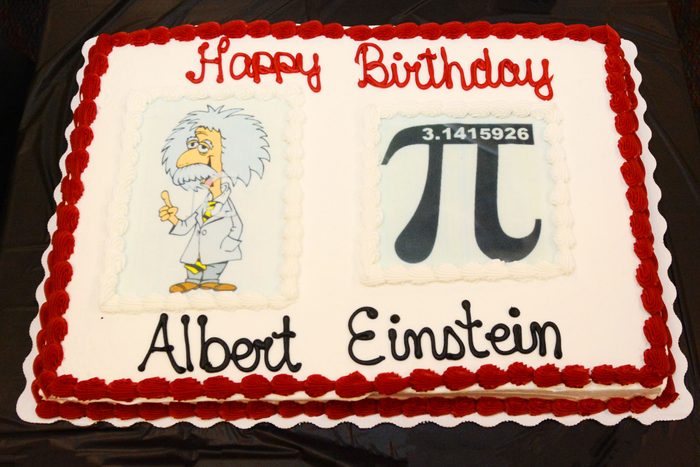 cake for pi day and albert Einstein's birthday