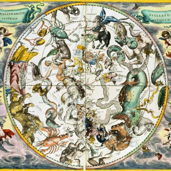Map of the Constellations of the Southern Hemisphere from The Celestial Atlas by Andreas Cellarius
