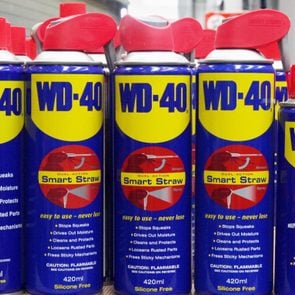 wD-40 on a shelf in a store