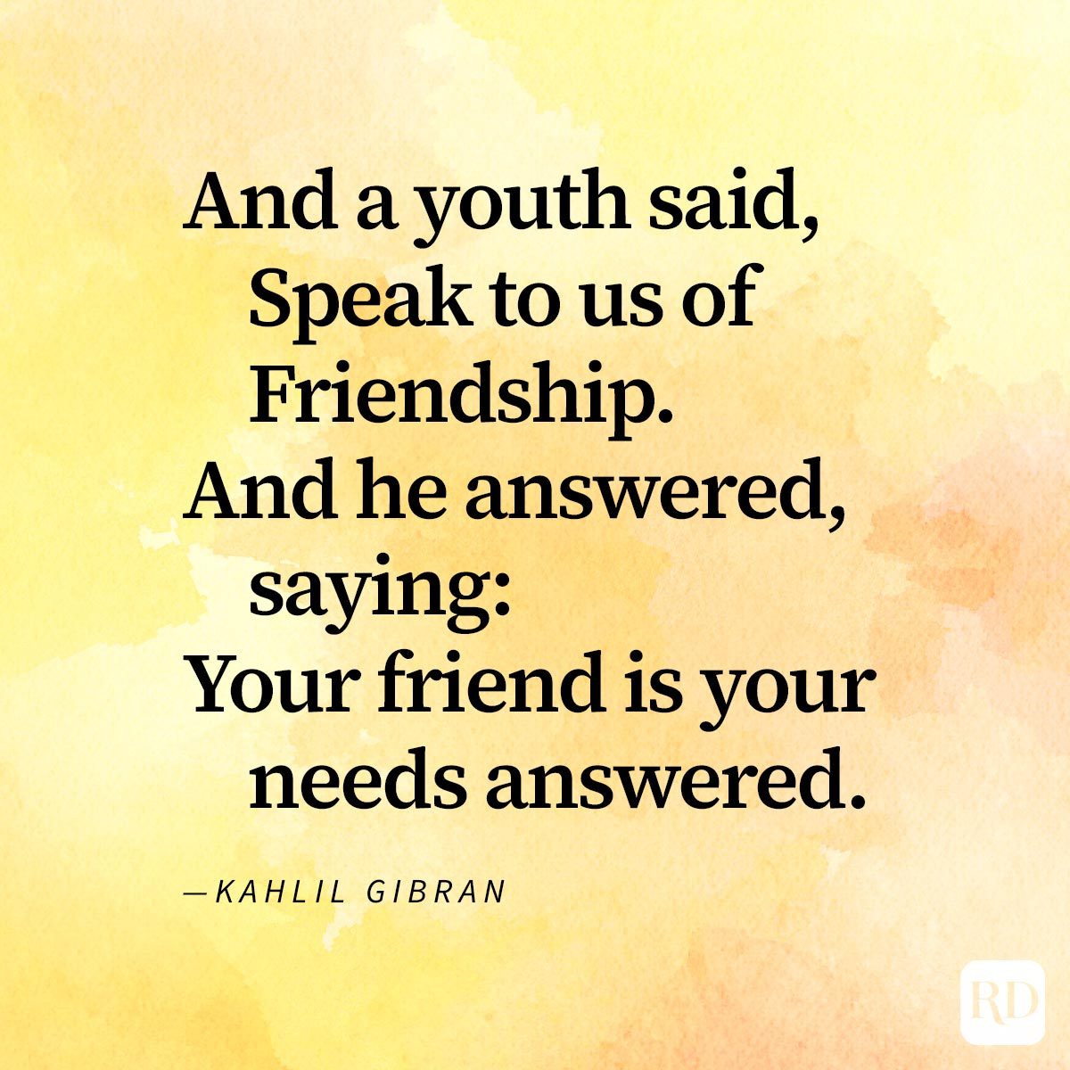 Excerpt from poem About Friendship To Share With Your BFF on watercolour background